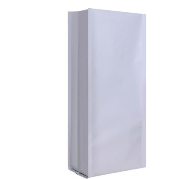 2.5KG Eight Side flat bottom stand up White aluminum foil Flat  Coffee pouches with Valve