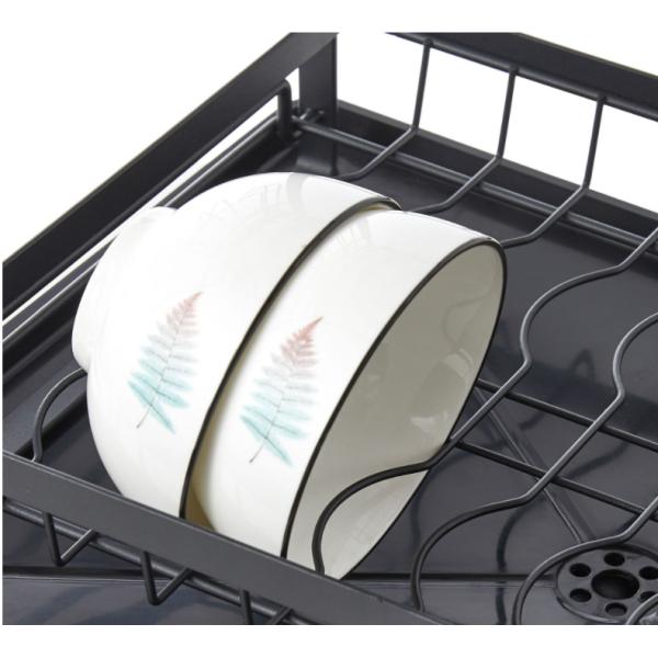 2 Layers Removable L38.5cm Steel Kitchen Basket Rack