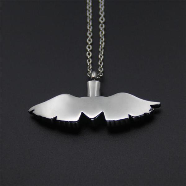 Stainless Steel Vertical Bar Necklace with CNC Inlay Technology Cremation Ash Pendant