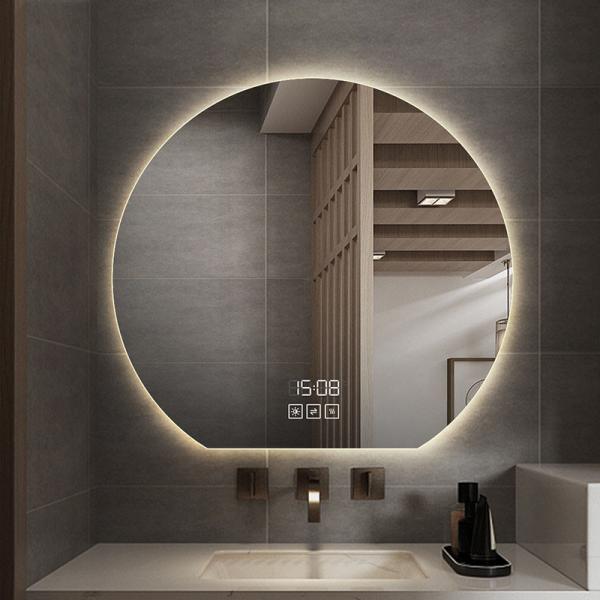 Customized LED Arched Bathroom Mirror Smart Touch Screen Vanity Mirror Anti Fog