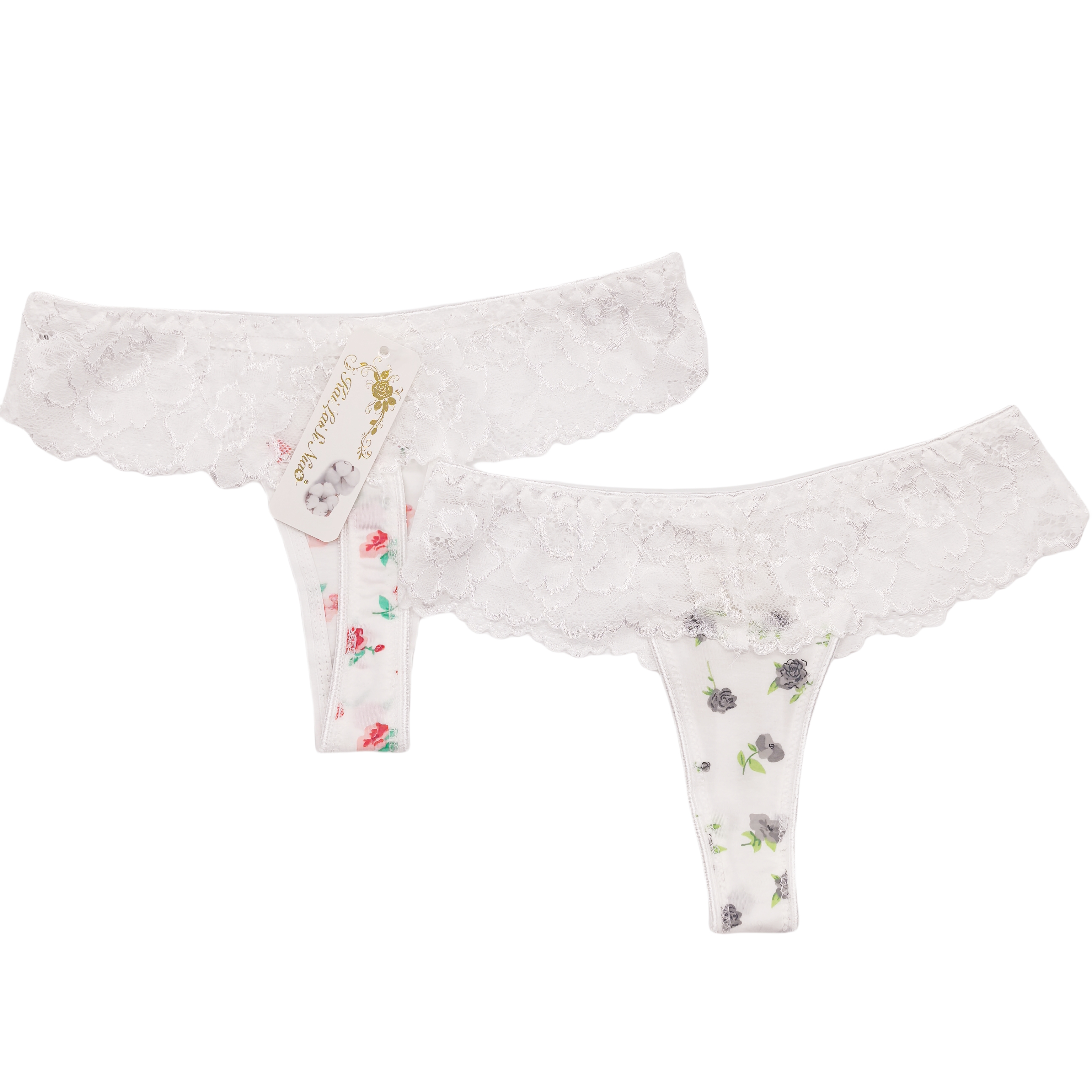 New Arrival Women Thongs G-String Printing Flowers Thong Panties Women Wholesale Underwear Ladies