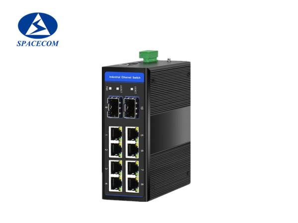 Fast 8 Port Industrial Poe Switch , SPACECOM 2 Sfp Port Media Converter