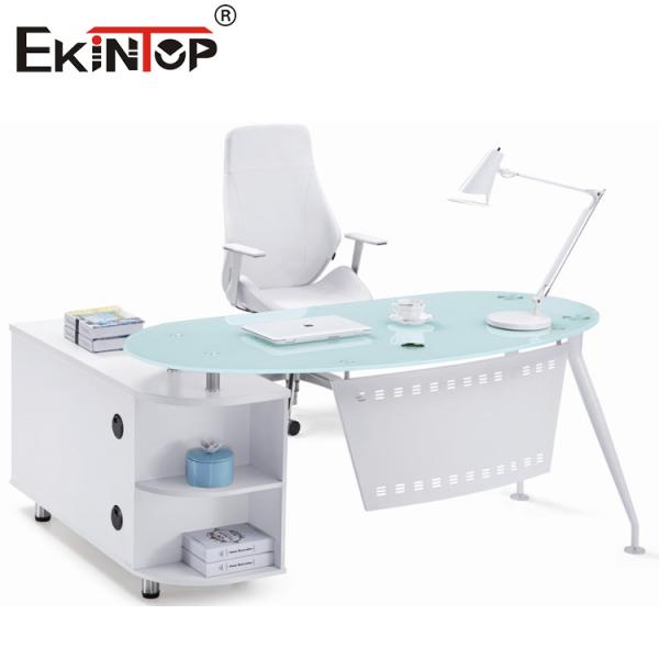 Étude étudiante Bureau de verre tempéré Bureau épaissie Coins arrondis durs