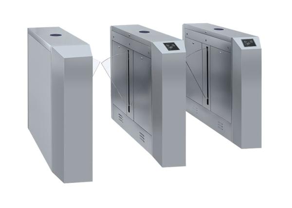 24V BLDC Flap Barrier Turnstile Wire Drawing AC100V With Face Recognition