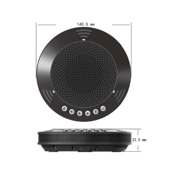 Black PC Bluetooth Conference Room Microphone USB Auto Adjust Human Voice Tracking