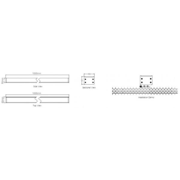 низшее напряжение 1890LM света шайбы стены СИД 12V или 36VDC 27PCS 1W 27W линейное вывело наружу