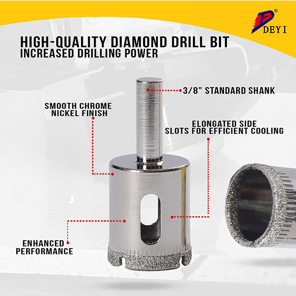 Coated 5mm Diamond Core Drill Bit Set For Marble