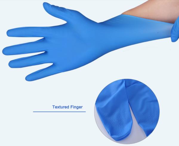 Disposable Blue Nitrile Powder Free Gloves Good Sensitivity  AQL 4.1
