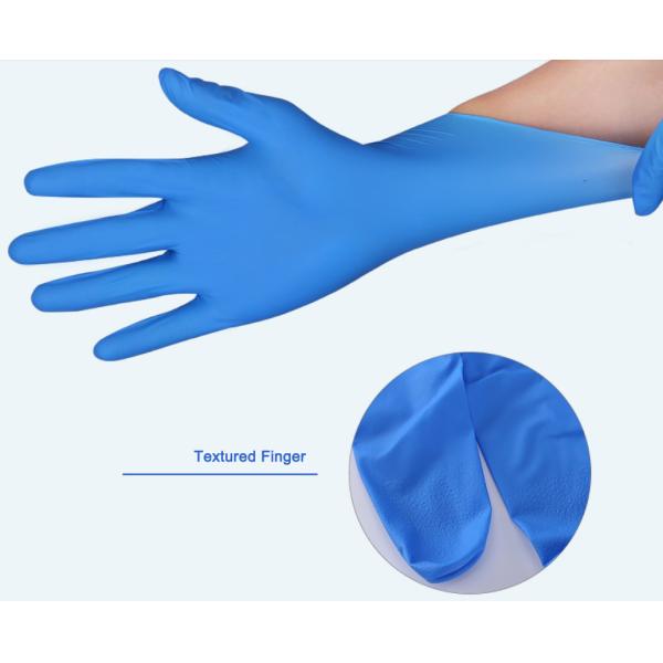 Finger Textured Powder Free Nitrile Examination Gloves Customized Weight