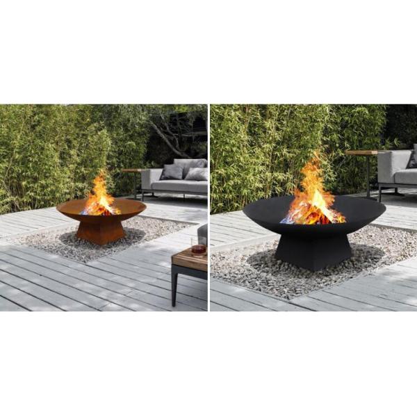 80cm Backyard Rusty Metal Fire Bowls Corten Steel Wood Burning Outdoor Fire Pit