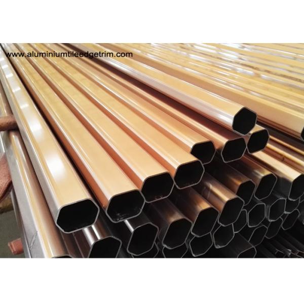 Rose Gold Aluminium Wardrobe Rail Tube , Extruded Aluminium Sections