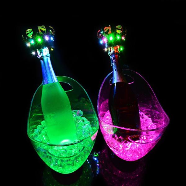 Oval Shape LED Luxury Flashing Wine Vodka Whiskey Champagne Buckets for KTV Bar Party