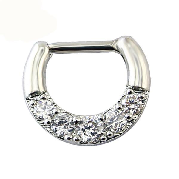 Women Septum Pierced Clicker Jewelry Trendy Septum and Nose Piercing Zircon Nose Hoop Rings Body Piercing Jewelry Septum
