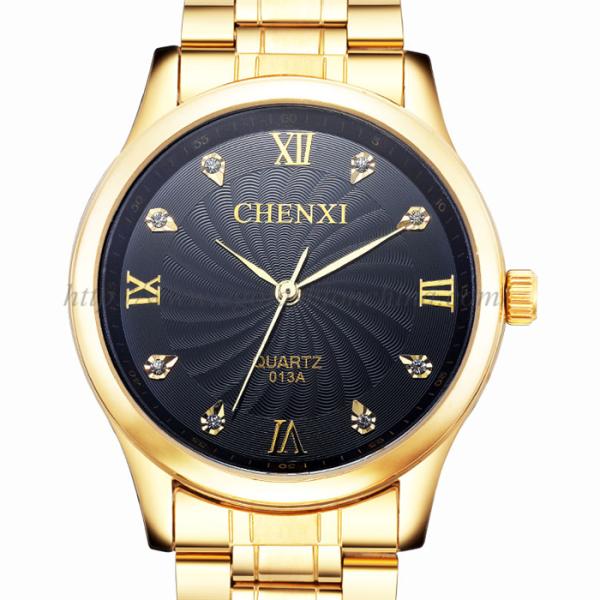 013 Full Gold Stainless Steel Watches Man Watch Quartz Watch Casual Dress Watch Roma Watch