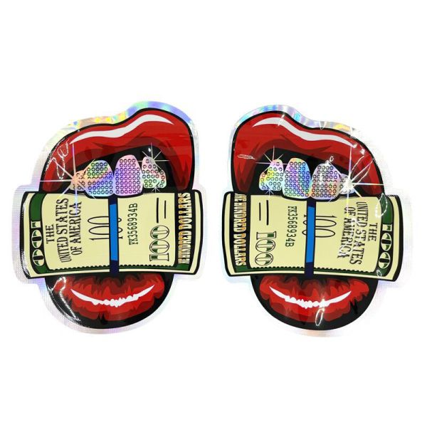 Custom Printed Soft Touch Plastic Packaging Funny Irregular Special Shaped 3.5G Cookie Die Cut Zip Lock Smell Proof Mylar Bags