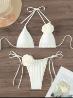 Traje de banho de férias com um pescoço e um vestido sexy para mulheres