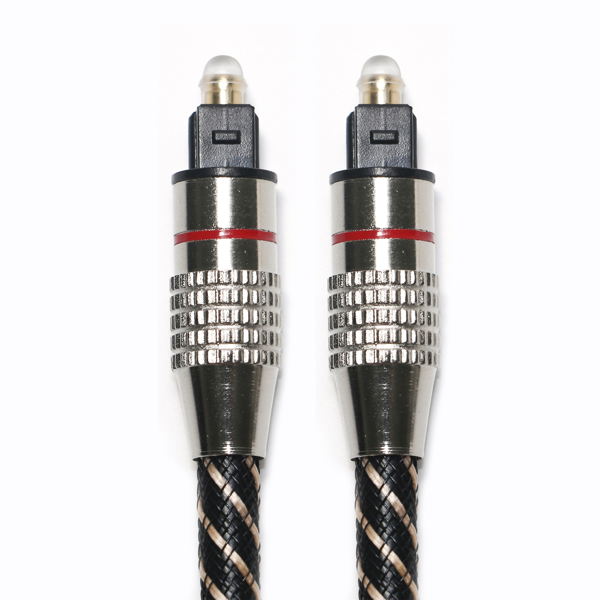 Red&Toslink Digital Audio Cable Nylon Braided Textured Rope OD4.0 Metal Plated Connector 1.2M 1.5M 2M 3M
