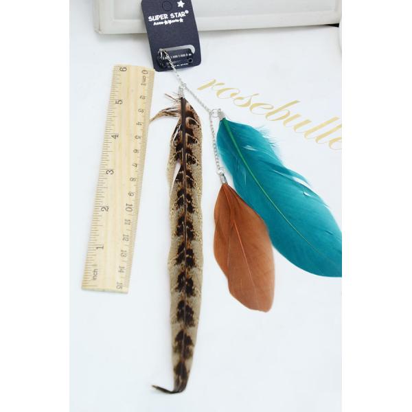 Bohemia long section of high spirit decorated with colored feathers hairpin hairpin