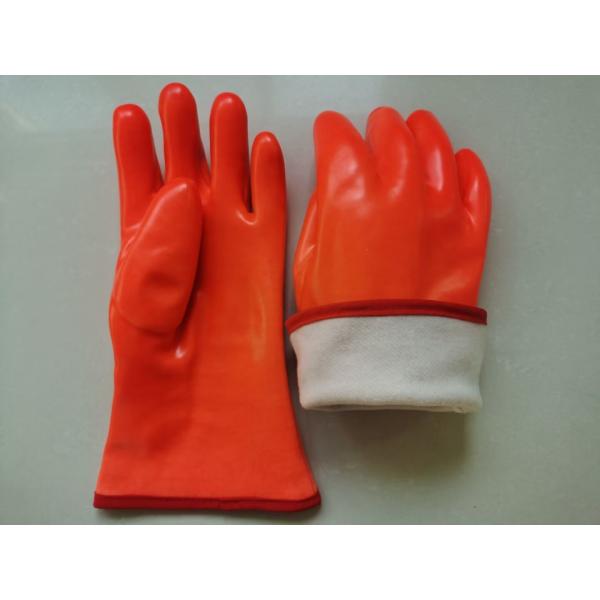 35cm Fluorescent Cold Weather PVC Gloves PVC Long Cuff Oil Resistant Gloves