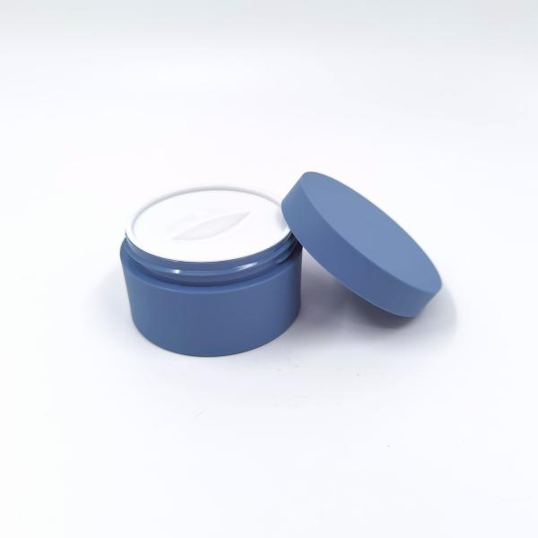 Frascos cosméticos plásticos de Matte Blue 30g com tampão branco