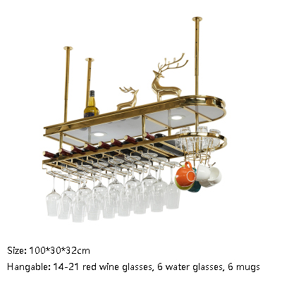 Acrylic Bar Gold Wine Holder Glasses Racks Storage Stainless Steel frame