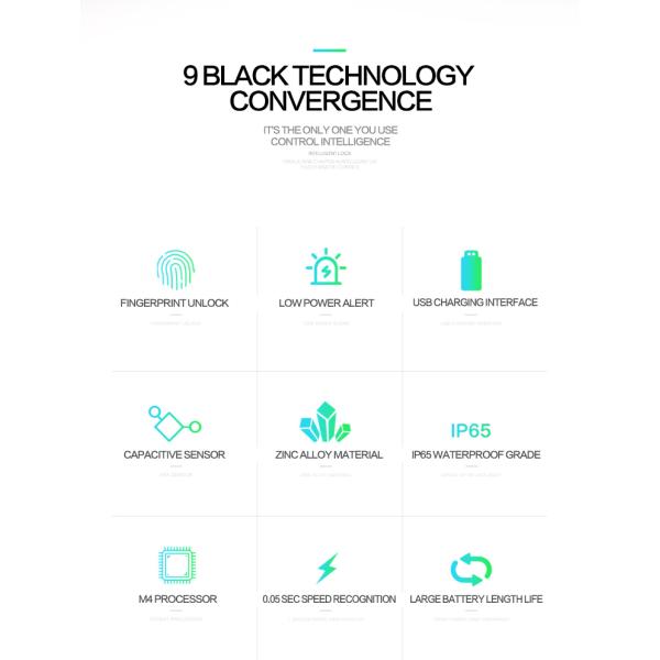 0.5s Smart Fingerprint Padlock Biometric App Controlled Padlock