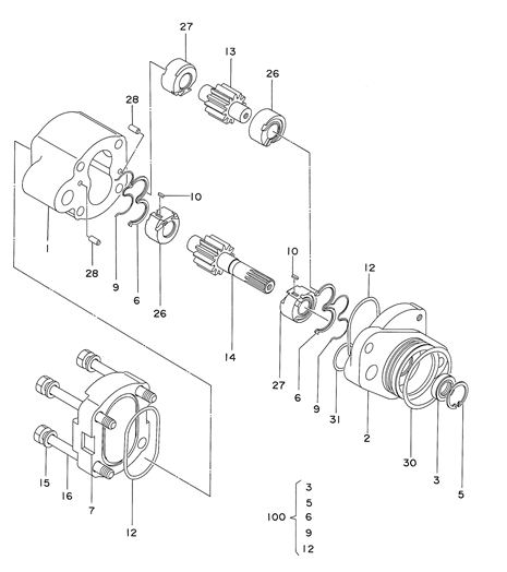 4255303 Hydraulic Gear Pumps For Hitachi Excavator EX200-2 EX200-3