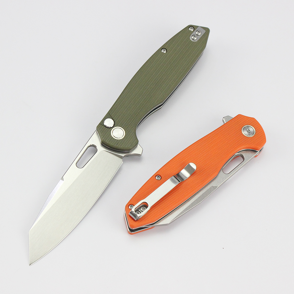 GT-T0044 Customizable Tactical 14C28N Steel Blade Button Lock Folding Knife G10 Handle Tunafire