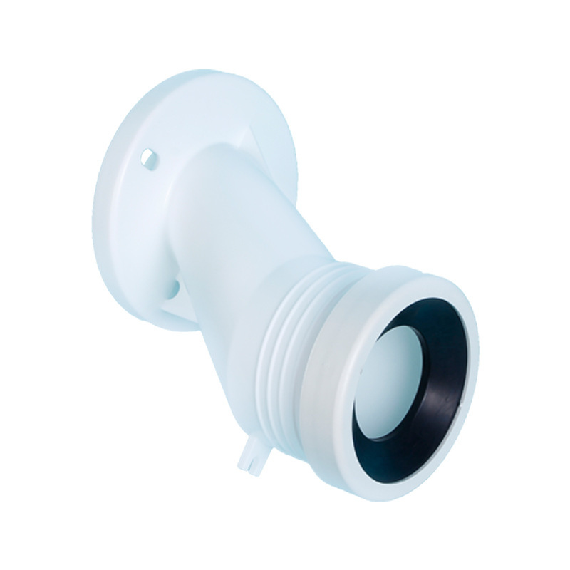 White Toilet Accessory Wall Drain Pipe, Sewage Pipe, Conversion Connector Universal Adapter Wall Trunking