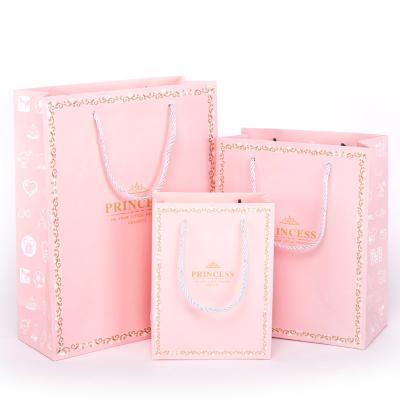 Bolsas de presente de papel rosa para crianças Presentes de aniversário