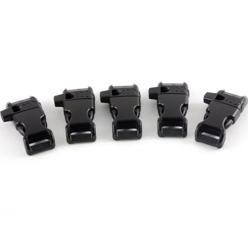 15mm Curved Side Release Paracord Whistle Buckle in Package Size 3.00cm * 2.00cm * 0.50cm