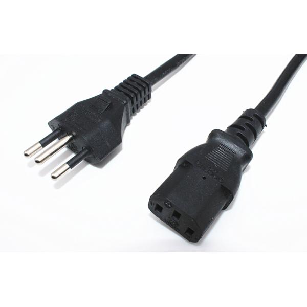 High quality Brazil UC 3 pin power cord  lead cable plug 10A rated  0.5mOEM