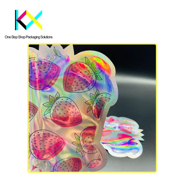 Glossy Surface Gummies Snack Food Packaging Bags Special Shaped Smell Proof