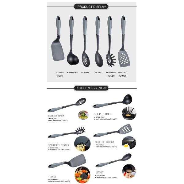 Best Kitchen Utensil Set 7PCS Sustainable Nylon and Customized Cocina Utensilios