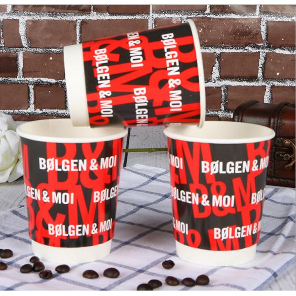 Fashional Style Disposable Paper Cups Double Wall Biodegradable Coffee Cups