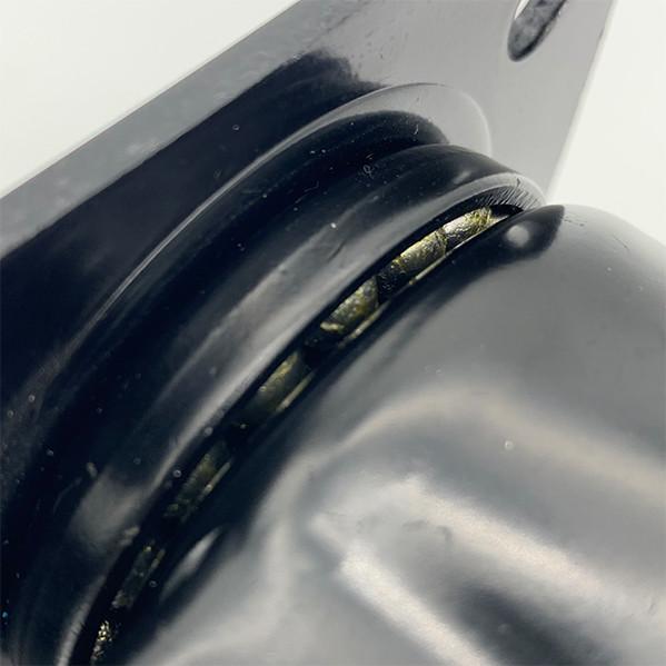 O rodízio de nylon preto dobro do giro da placa do rolamento de esferas roda 2,5 polegadas
