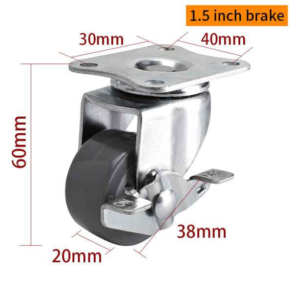 Light Duty Mini Furniture Casters Small Swivel Caster Wheels 1.5 Inch 38mm