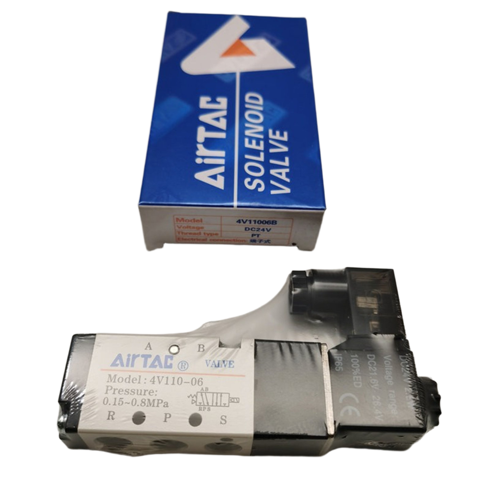 Large Capacity 4V410-15 5/2 Way Valve G1/2 Port 2.79 Cv Manifold Mountable No Lubrication Needed for Heavy Industrial Automation AirTAC Brand