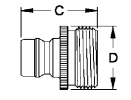 Холодная вода прямая через муфту, быстрое 14 Адвокатур латунное - штуцеры разъединения