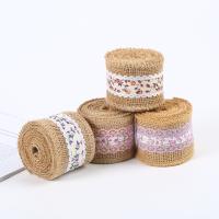 6.5cm Jute Burlap Faixa Plain Satin Tecido Bordas 10 Yards Eco Friendly