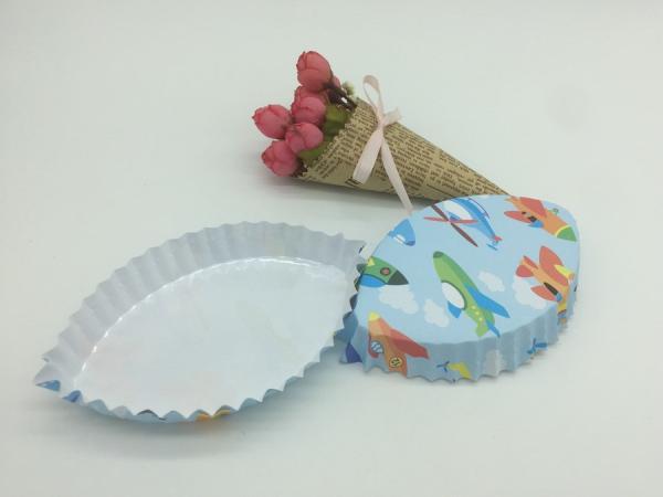 PET Film Green Cupcake Wrappers , Light Blue Color Cups Cupcake Liners Dessert Decor