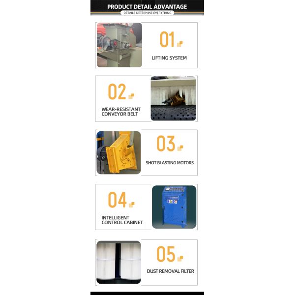 Dustless Shot Blasting Machine Deflashing / Descaling / Stripping 11kw