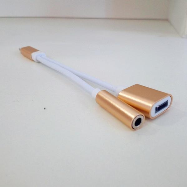 Converter USB Date able for iPhone 7 8 earphone adaptor data cable to 3.5mm Headphone Headset charger charging earphone