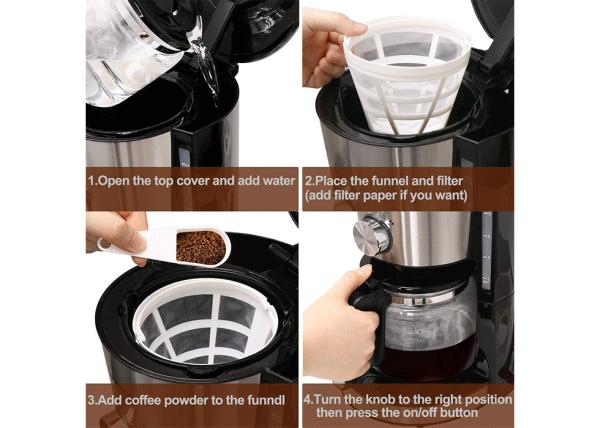 CM-338BEA Aroma Filter Coffee Machine Stainless Steel 1.25L 10 Cups - 12 Cups