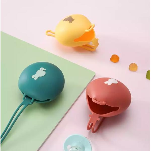 Silicone Baby Teether Baby Pacifier Container Anti Dropping  Bpa Free Baby Pacifier Clip Holder
