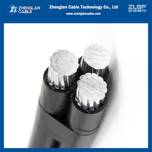 Cable aérien isolé câble triplex 1kv 2x25+25mm2