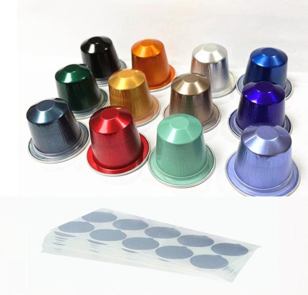 Colored Aluminum Foil Nespresso Coffee Capsule Refillable Reusable