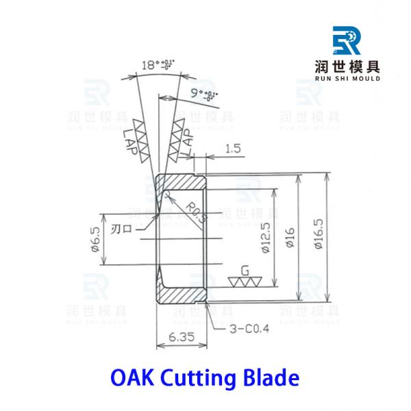 OAK Copper Tube Cutter Blade OD16.5×ID6.5×6.35×18 for Heat Exchanger Coil