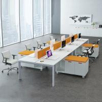 Mobiliário de escritório de madeira 8 pessoas Mesa de pessoal Estação de trabalho de escritório aberto modular