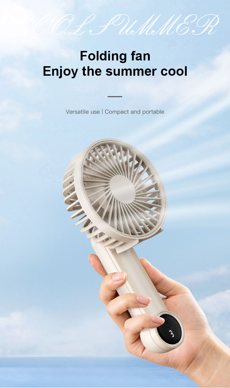 Wholesale Customized Digital Display Portable Mini Charging Fan Air Cooling Fan Handheld 3 Speed Mini Hand Fan With LOGO